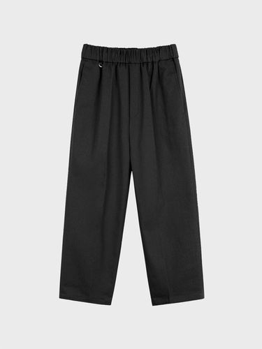 Cotton Twill Pull on Pants - Black - LIEU HOMME - Modalova