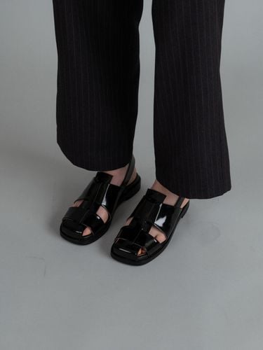 Puzzle Sandals_Patent Black - ROH SEOUL - Modalova