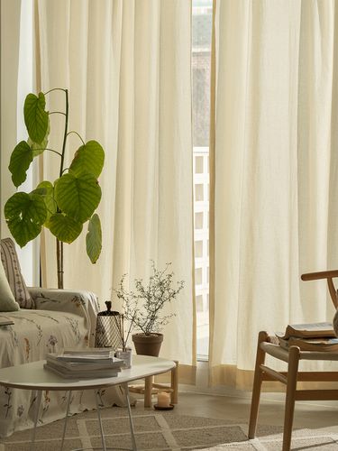 Natural Basic Cotton Cloth Curtain - DECOVIEW - Modalova