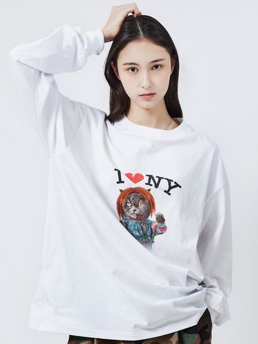 New Boy Horror Cat Long-Sleeve T-Shirt _ - beyondcloset - Modalova