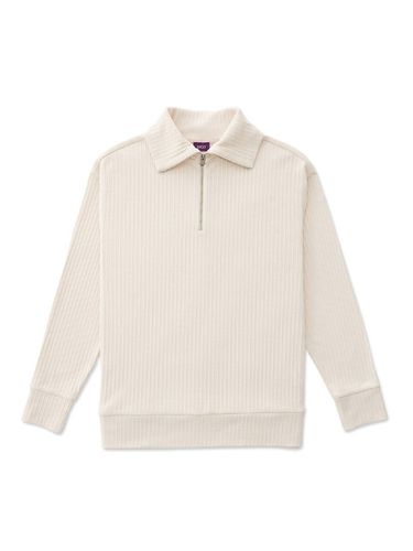 Overfit Pleated Half ZIp-Up Shirt - STCO - Modalova