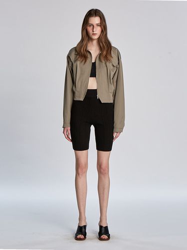 Cropped Bomber Jacket_Beige - LVIR - Modalova