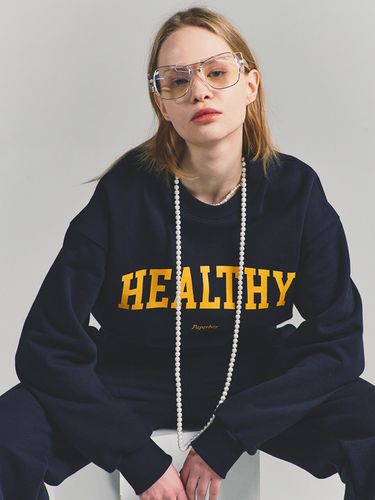 Crop Healthy Sweatshirt [Navy] - PaperBoy - Modalova