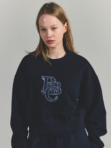 Twill PBC Cropped Sweatshirt _ Navy - PaperBoy - Modalova