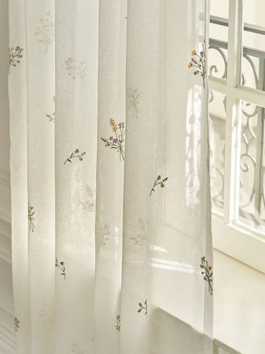 Comfort Flower Embroidered Curtain - DECOVIEW - Modalova