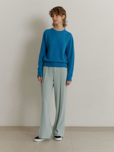 A Pin-tuck Wide Banding Pants _ - AMONG - Modalova