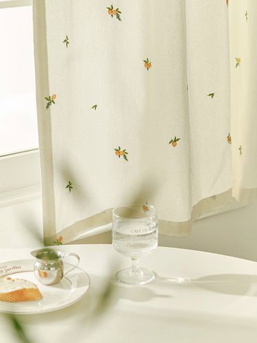 Orange Garden Embroidered Curtain_Short - DECOVIEW - Modalova