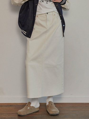 Lownase 7992 Denim Long Skirt_Cream - MAGOODGAN - Modalova