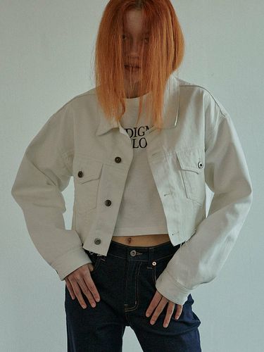 Trucker 5162 Crop Denim Jacket_Off White - MAGOODGAN - Modalova