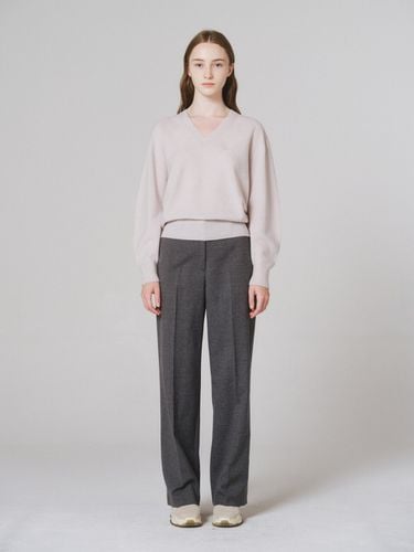 Wool Straight Pants (Charcoal Grey) - NONNIERE - Modalova