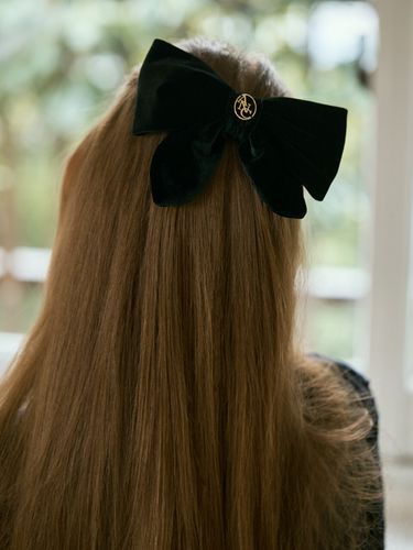 ANC Satin Velvet Ribbon Hair Pin_Black - ANOETIC - Modalova