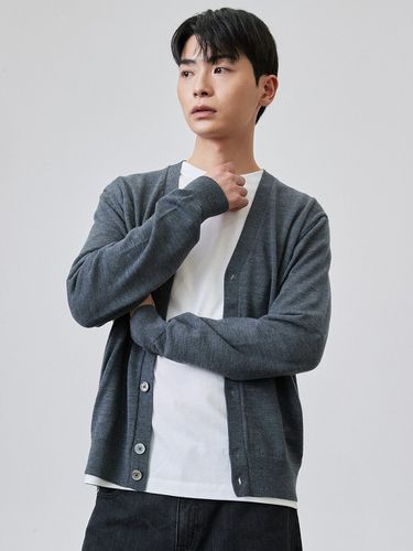 Soft Wool Cardigan _ Charcoal - THE KNIT COMPANY - Modalova