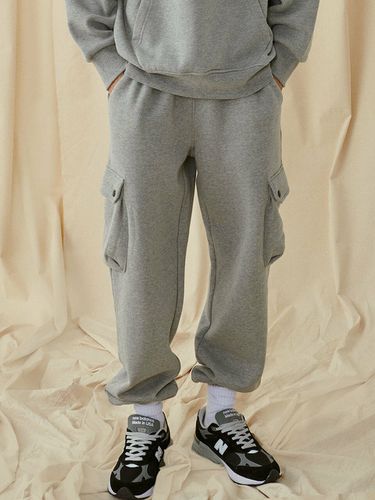 Jogger 4118 Fleece Cargo Jogger Pants_Melange Grey - MAGOODGAN - Modalova