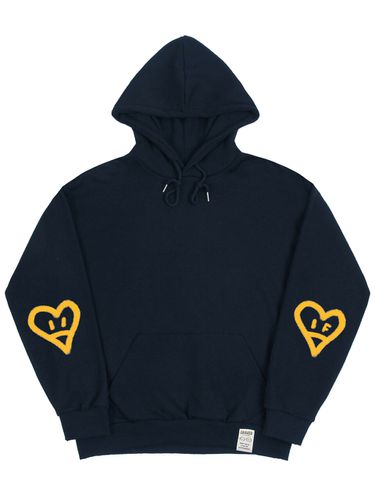 Unisex Elbow Heart Smile Hoodie - Navy - GRAVER - Modalova