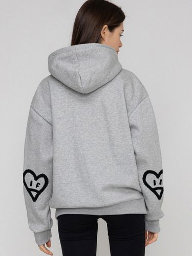 Unisex Elbow Heart Smile Hoodie - Gray - GRAVER - Modalova