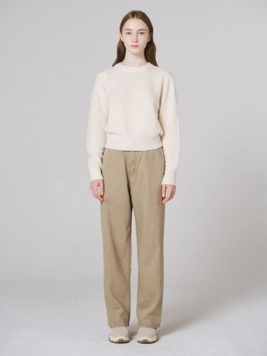 Belted Denim Pants (Beige) - NONNIERE - Modalova