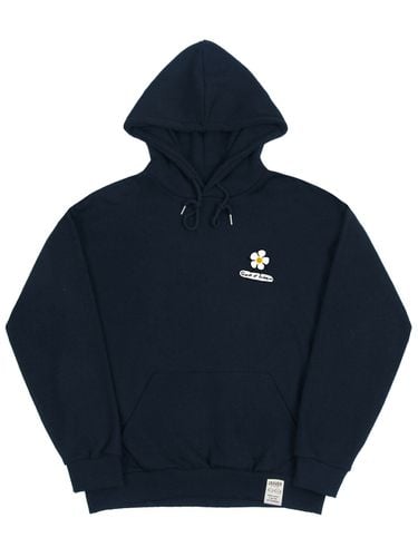 Unisex Flower Smile Hoodie - Navy - GRAVER - Modalova