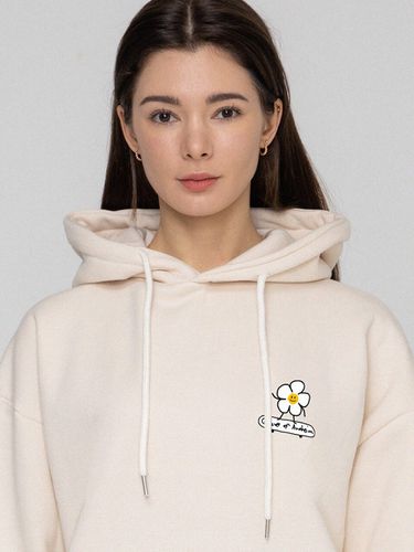 Unisex Flower Smile Hoodie - Cream - GRAVER - Modalova