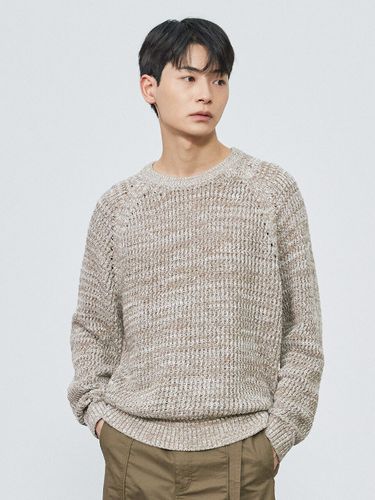 Wave Crochet-Knit Sweater _ Brown - THE KNIT COMPANY - Modalova