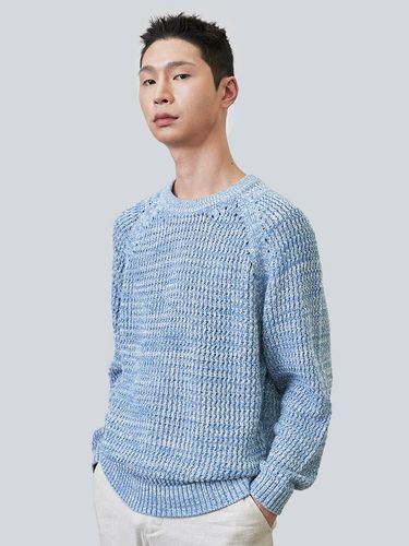 Wave Crochet-Knit Sweater _ Blue - THE KNIT COMPANY - Modalova