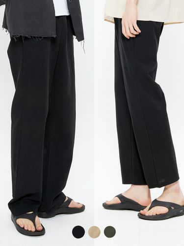 Linen Long/Cropped Wide Banding Pants _ 3 Colors - PEPPERSEASONING - Modalova