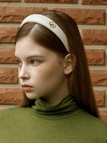 Volume Leather Hairband_Beige - ANOETIC - Modalova