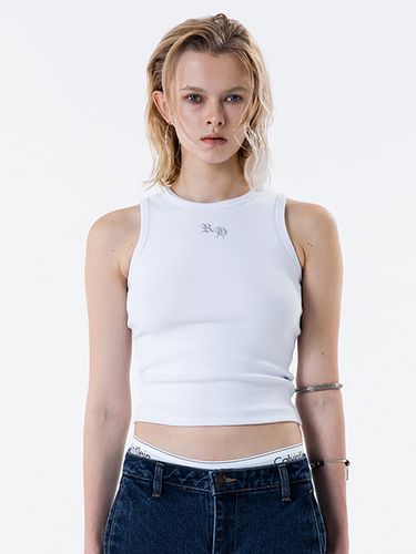 Glitter RH Logo Racerback Top _White - runningHIGH - Modalova