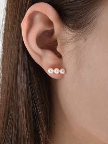 Silver925]TR004 Triple Bar Pearl Earings - TOU - Modalova