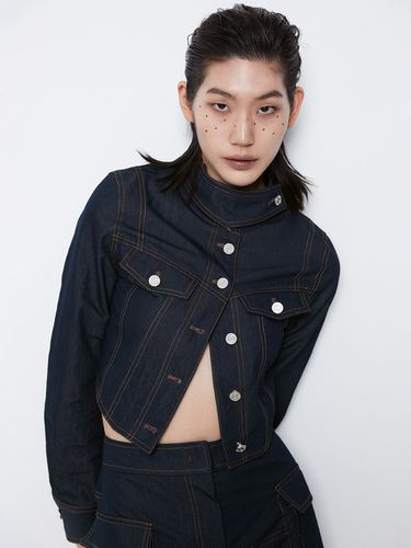 Corset Crop Jacket (Deep Blue) - HAE BY HAEKIM - Modalova