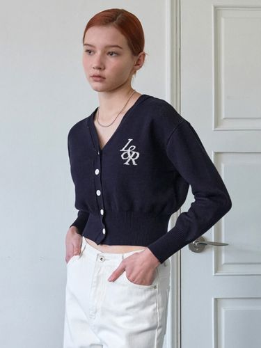 Lossy L and R V-Neck Cardigan Knit_Navy - LOSSYROW - Modalova