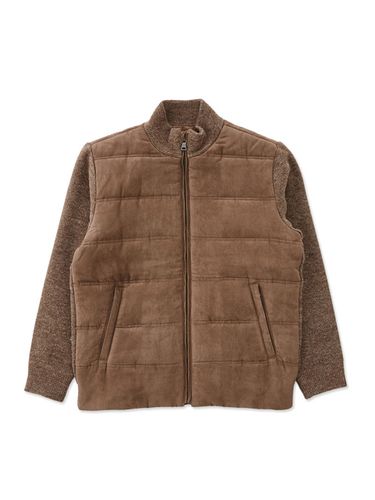 Hybrid Suede Zip-Up Jacket (Brown) - STCO - Modalova