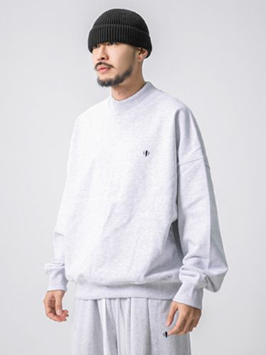 Wappen Half-Neck Sweatshirt_Melange Grey - ANGLAN - Modalova