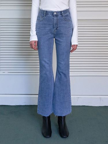 Lossy Washed Bootcut Denim Pants_Blue - LOSSYROW - Modalova