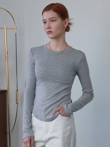 Lossy Fitted Long-Sleeved T-Shirt_Gray - LOSSYROW - Modalova