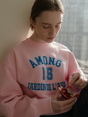 Cotton Velvet Lettering Sweatshirt [] - AMONG - Modalova