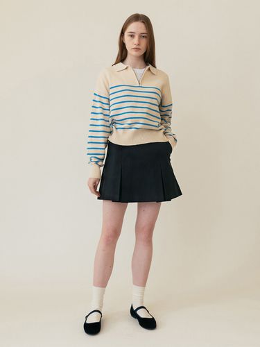 Cotton Tuck A-line Mini Skirt [] - AMONG - Modalova