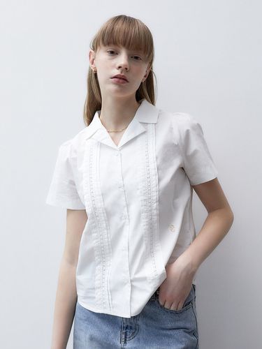 Elly Lace Puff Blouse_White - ITER - Modalova