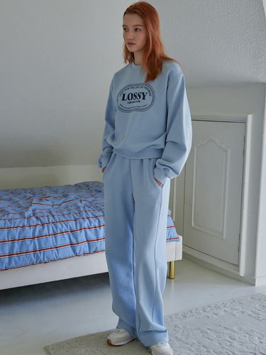 Lossy Wide String Sweat Pants_Sky Blue - LOSSYROW - Modalova