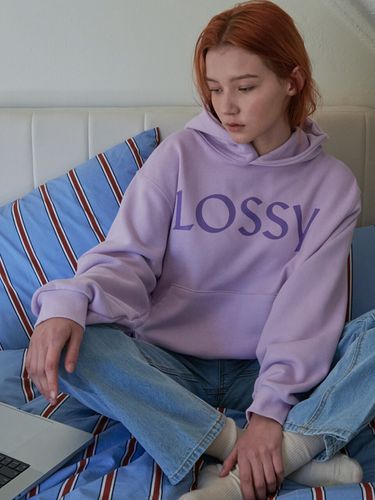 Lossy Signature Printing Hoodie_Purple - LOSSYROW - Modalova