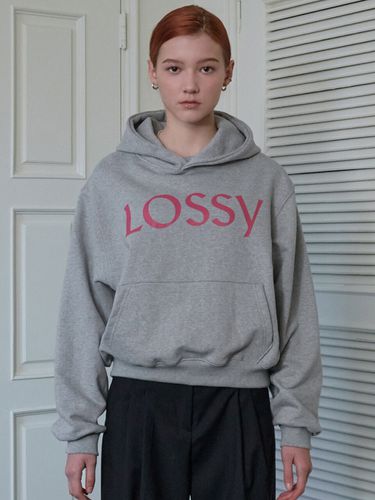 Lossy Signature Printing Hoodie_Gray - LOSSYROW - Modalova