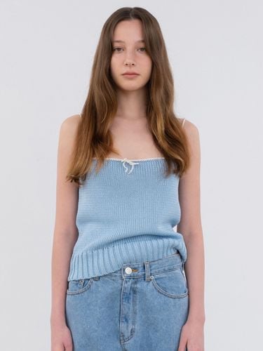 Via Rina String Knit Top_Sky Blue - VIA PLAIN - Modalova