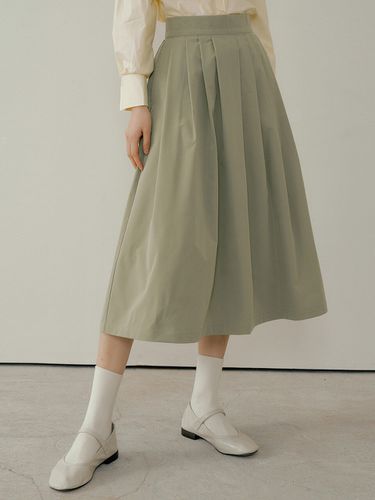 Pod Pleated Flare Skirt_Green - REORG - Modalova