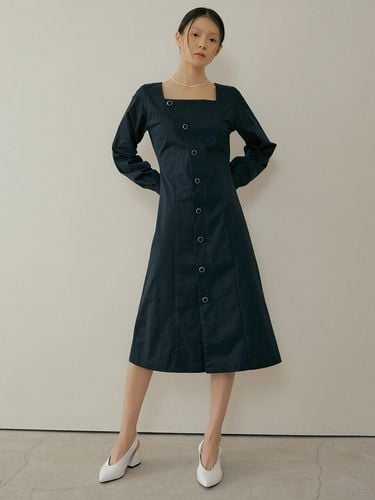 Pod Wave Button Dress_Navy - REORG - Modalova