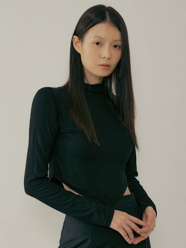 Pod Bolero Cardigan and High-neck T-shirt_Black - REORG - Modalova