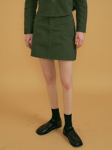 Pod Mini Denim Skirt_Khaki - REORG - Modalova