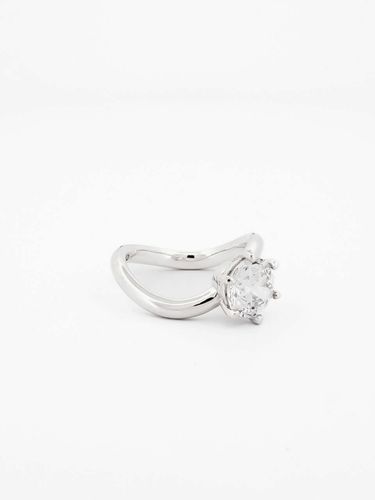 Wavy Diamond Ring - Silver - Invisible collage - Modalova