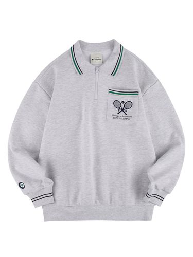 Men Tennis Half Zip Collar T-shirt - bensherman - Modalova