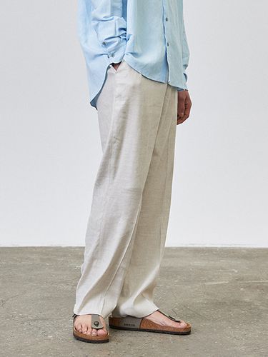 Linen Set Up Semi Wide Pants - THE KNIT COMPANY - Modalova