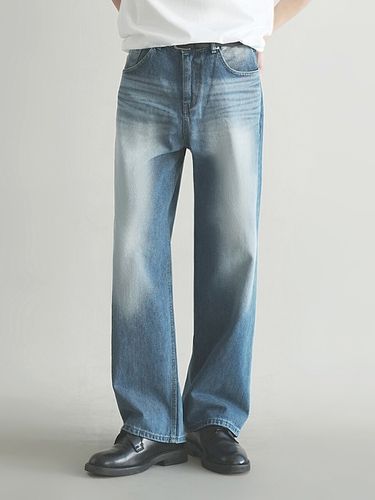 Short/Long] Brushed Wide Denim Pants _ - WAAR FOR MEN - Modalova