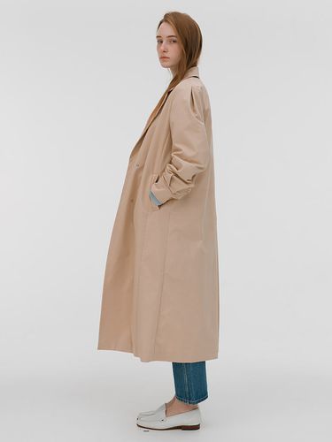 Volume Sleeve Long Trench Coat (Latte) - kotelo - Modalova